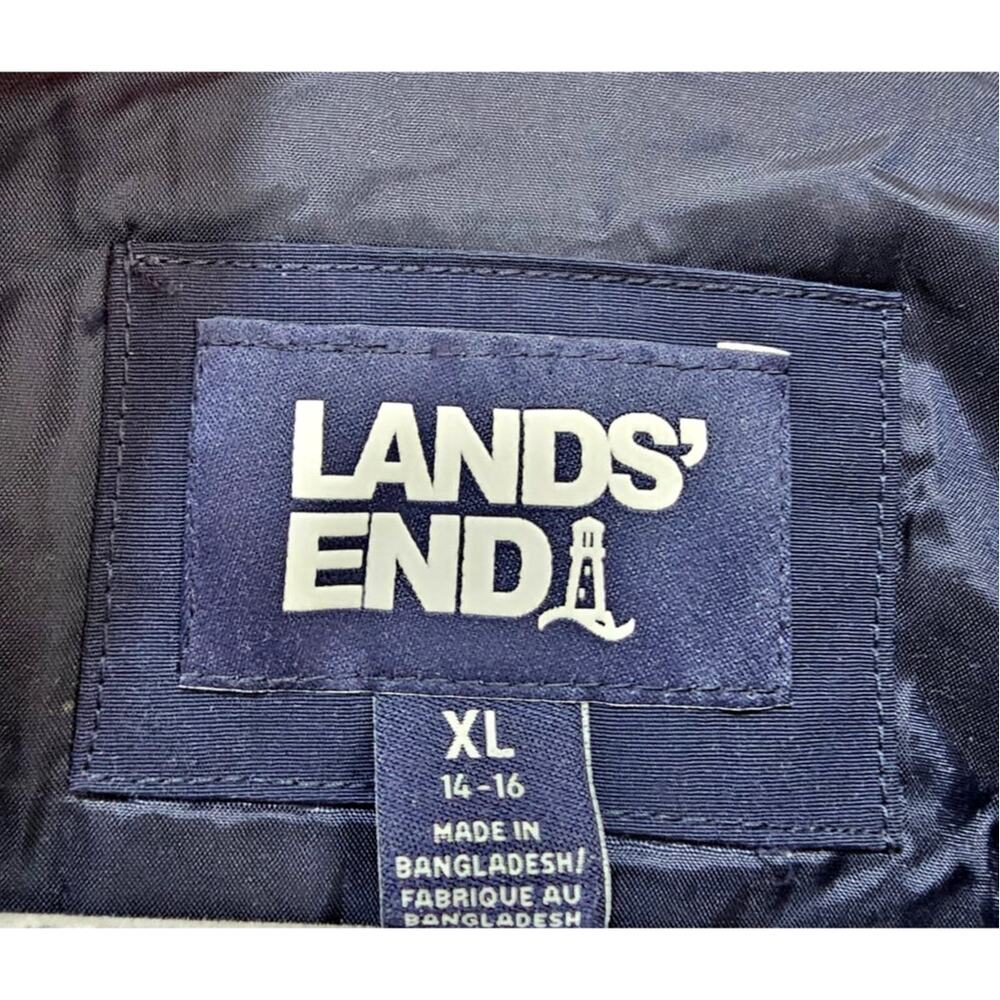 Lands’ End Boys Hooded Insulated Winter Parka Navy XL 14-16 Grow Along - Picture 4 of 9